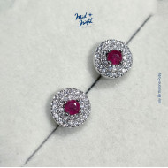 July Birthstone-Ruby Classic Earrings